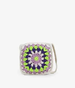 Bosanova Sacs À Bandoulière | Sacs Raphia Et Crochet | Sac à bandoulière en crochet lilas