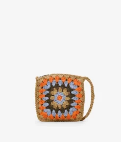 Bosanova Sacs À Bandoulière | Sacs Raphia Et Crochet | Sac à bandoulière en crochet marron