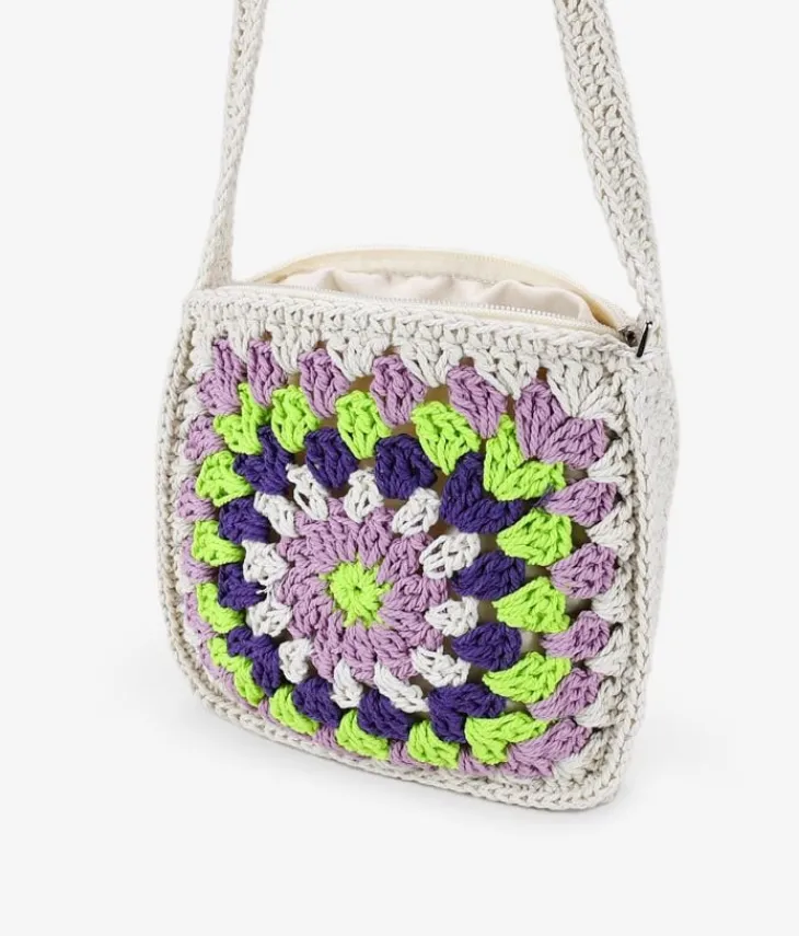 Bosanova Sacs À Bandoulière | Sacs Raphia Et Crochet | Sac à bandoulière en crochet lilas