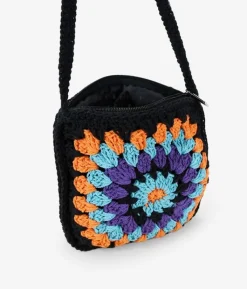 Bosanova Petits Sacs | Sacs Raphia Et Crochet | Sac à bandoulière en crochet noir