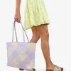 Bosanova Sacs Shopper | Sacs Raphia Et Crochet | Sac à bandoulière en raphia lilas