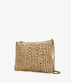Bosanova Sacs À Bandoulière | Sacs Raphia Et Crochet | Sac à bandoulière en raphia marron clair