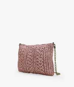 Bosanova Sacs Raphia Et Crochet | Sac à bandoulière en raphia rose