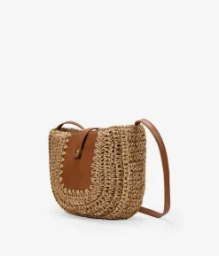 Bosanova Sacs Raphia Et Crochet | Sac à bandoulière en raphia camel avec rabat