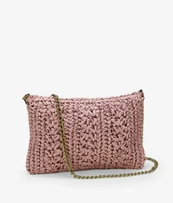 Bosanova Sacs Raphia Et Crochet | Sac à bandoulière en raphia rose