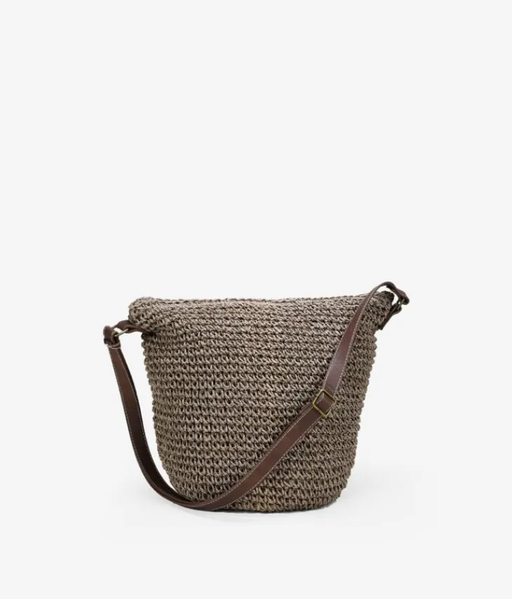 Bosanova Sacs À Bandoulière | Sacs Raphia Et Crochet | Sac à bandoulière en raphia marron