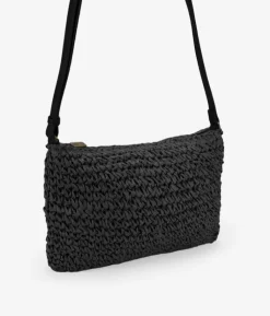 Bosanova Sacs À Bandoulière | Sacs Raphia Et Crochet | Sac à bandoulière en raphia noir