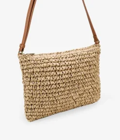 Bosanova Sacs À Bandoulière | Sacs Raphia Et Crochet | Sac à bandoulière en raphia marron clair