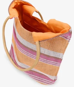 Bosanova Sacs Shopper | Sacs Raphia Et Crochet | Sac à bandoulière en raphia rose