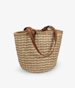 Bosanova Sacs Raphia Et Crochet | Sacs Porté Épaule | Sac à bandoulière en raphia camel