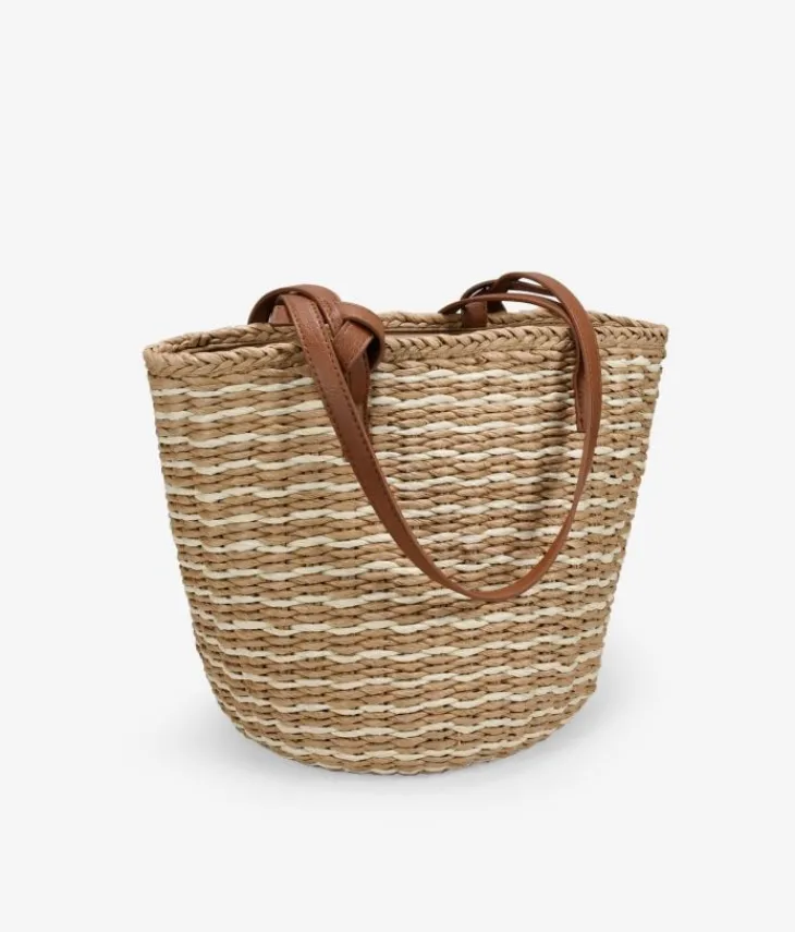 Bosanova Sacs Raphia Et Crochet | Sacs Porté Épaule | Sac à bandoulière en raphia camel