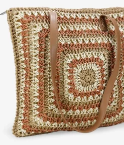 Bosanova Sacs Porté Épaule | Bolsos De Playa | Sac à bandoulière en raphia marron