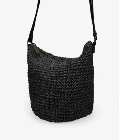 Bosanova Sacs À Bandoulière | Sacs Raphia Et Crochet | Sac à bandoulière en raphia noir