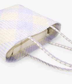 Bosanova Sacs Shopper | Sacs Raphia Et Crochet | Sac à bandoulière en raphia lilas