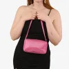 Bosanova Sac Minaudières | Sacs Porté Épaule | Sac à bandoulière en satin rose avec strass