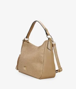 Bosanova Sacs Raphia Et Crochet | Sacs Porté Épaule | Sac à bandoulière grillé avec fermeture éclair
