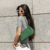 Bosanova Sac Minaudières | Sacs Porté Épaule | Sac à bandoulière vert avec chaîne