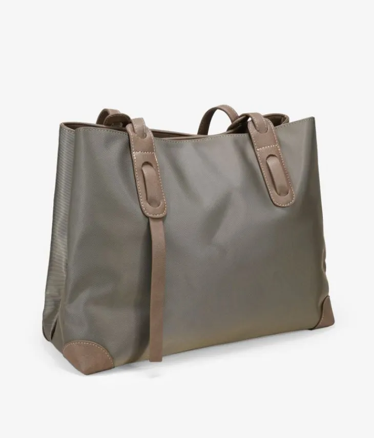 Bosanova Sacs Shopper | Sacs Porté Épaule | Sac à bandoulière zippé en nylon taupe