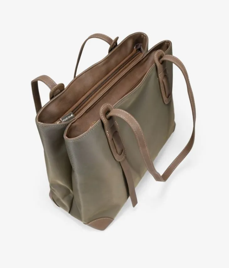 Bosanova Sacs Shopper | Sacs Porté Épaule | Sac à bandoulière zippé en nylon taupe