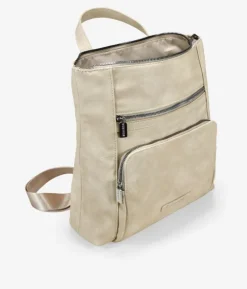 Bosanova Sacs À Dos | Sac à dos beige avec fermetures éclair en métal