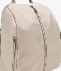 Bosanova Sacs À Dos | Sac à dos en nylon beige avec fermetures éclair