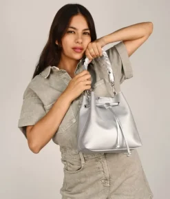 Bosanova Sacs À Bandoulière | Petits Sacs | Sac à main argenté avec anse mouchoir