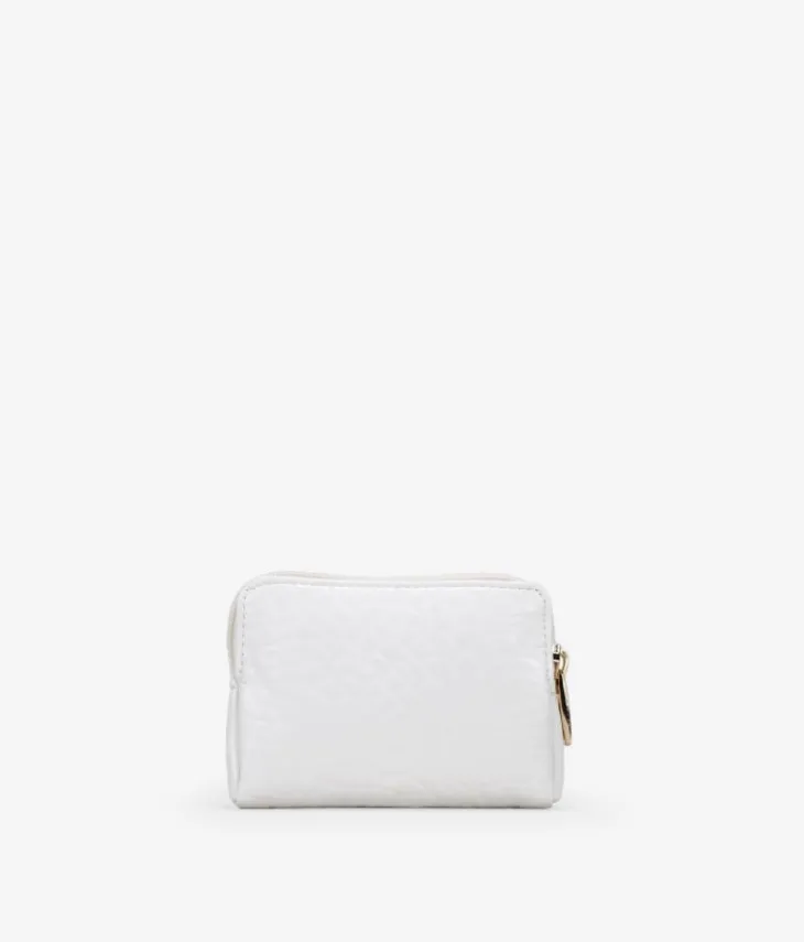 Femme Bosanova Porte-monnaie | Sac à main blanc avec fermeture éclair et logo