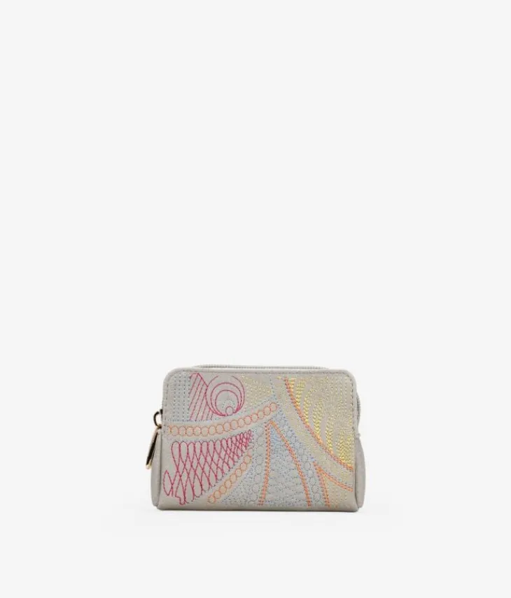 Femme Bosanova Porte-monnaie | Sac à main couleur pierre avec détails brodés