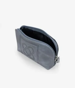 Femme Bosanova Porte-monnaie | Sac à main en cuir gris avec fleur de Barcelone