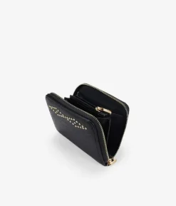 Femme Bosanova Porte-monnaie | Sac à main noir avec clous et fermeture éclair