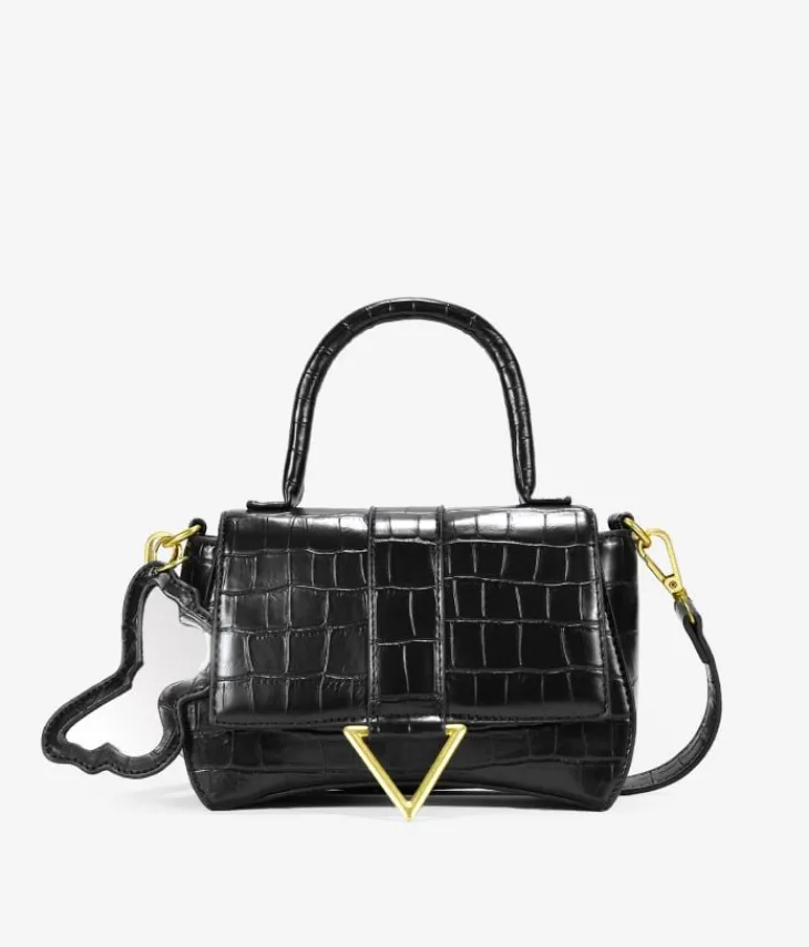 Bosanova Sacs À Bandoulière | Petits Sacs | Sac à main noir avec miroir papillon