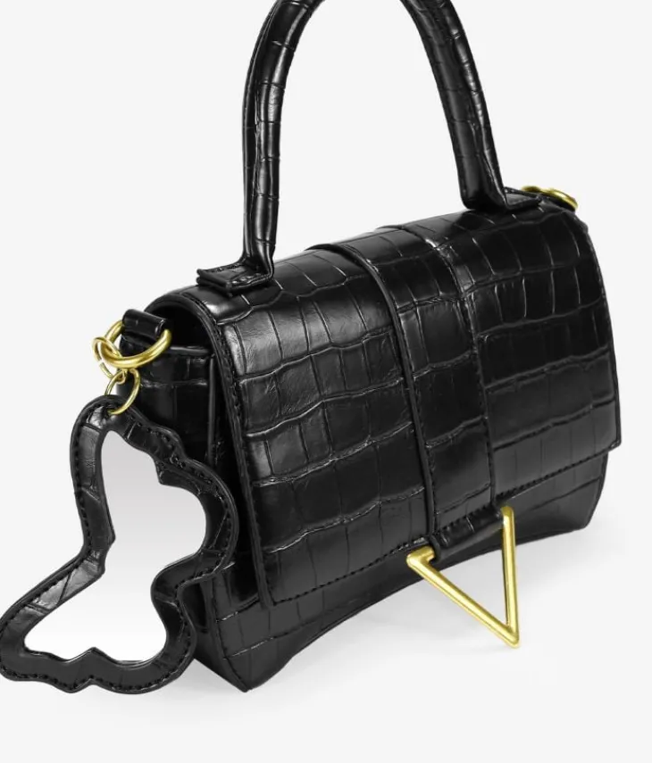 Bosanova Sacs À Bandoulière | Petits Sacs | Sac à main noir avec miroir papillon
