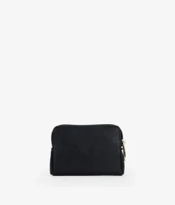 Femme Bosanova Porte-monnaie | Sac à main noir souple avec surpiqûres et fermeture éclair