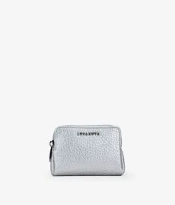 Femme Bosanova Porte-monnaie | Sac à main zippé argenté avec logo