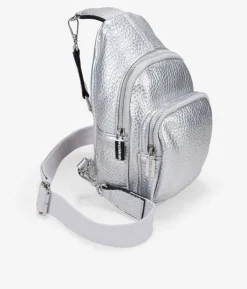 Bosanova Sacs Banane | Petits Sacs | Sac banane argenté croisé sur la poitrine avec fermeture éclair