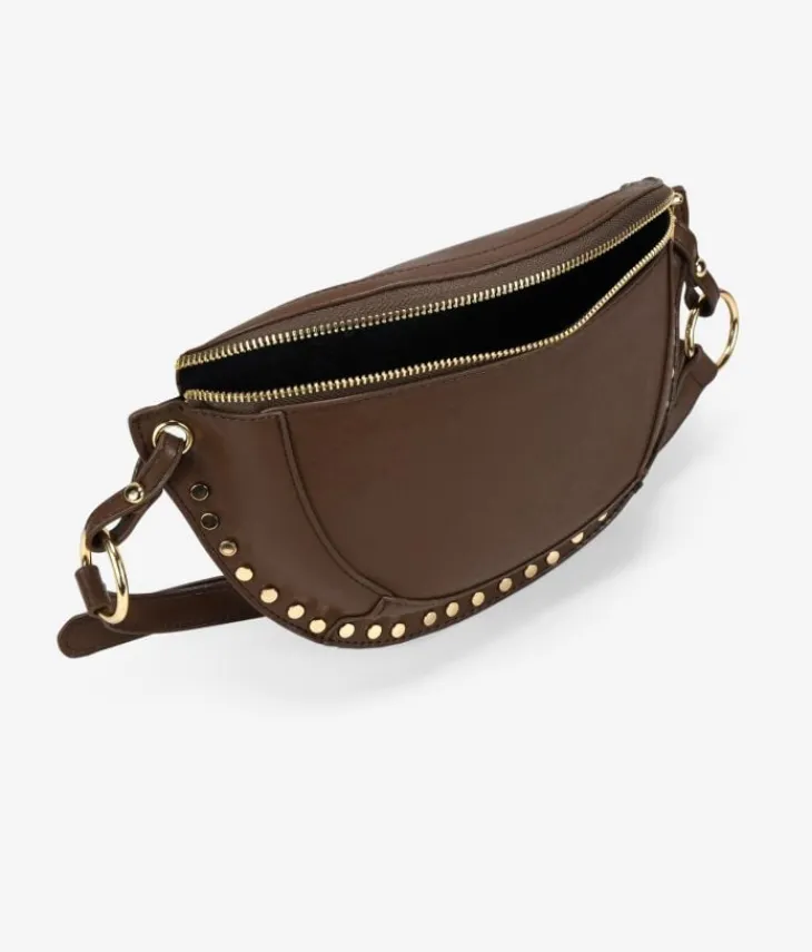 Bosanova Sacs À Bandoulière | Sacs Banane | Sac banane marron avec clous ronds