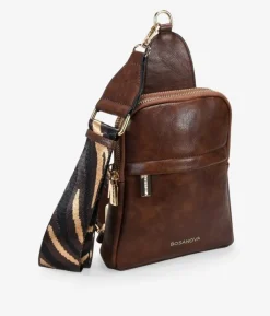 Bosanova Sacs Banane | Sac banane marron avec poignée en coton et fermeture éclair