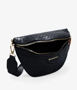 Bosanova Sacs Banane | Sac banane tressé noir avec anse en coton