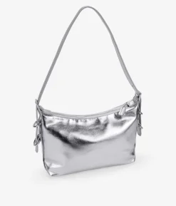Bosanova Sacs Porté Épaule | Petits Sacs | Sac bandoulière argenté avec boucles et fermeture éclair