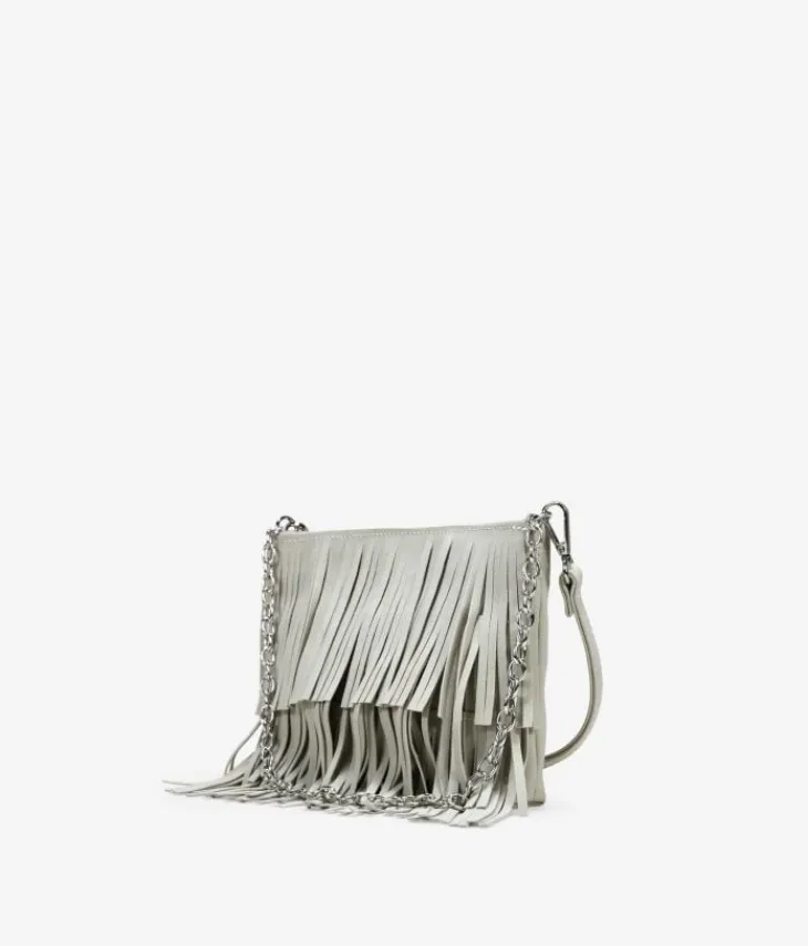 Bosanova Sacs À Bandoulière | Sacs Porté Épaule | Sac bandoulière beige à franges et chaîne