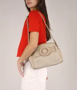 Bosanova Sacs À Bandoulière | Sac bandoulière beige avec ceinture et fermeture éclair