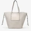 Bosanova Sacs Shopper | Sacs Porté Épaule | Sac bandoulière beige avec clous métalliques