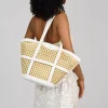 Bosanova Sacs Shopper | Sacs Raphia Et Crochet | Sac bandoulière beige avec filet en osier