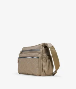Bosanova Sacs À Bandoulière | Sac bandoulière beige avec fermeture éclair et coutures cœur
