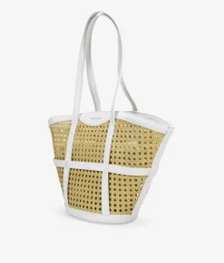 Bosanova Sacs Shopper | Sacs Raphia Et Crochet | Sac bandoulière beige avec filet en osier