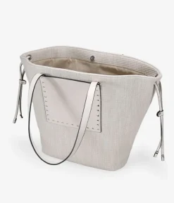 Bosanova Sacs Shopper | Sacs Porté Épaule | Sac bandoulière beige avec clous métalliques