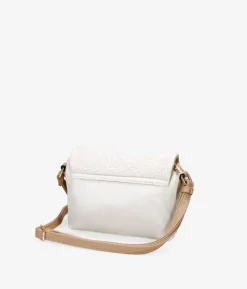 Bosanova Sacs À Bandoulière | Petits Sacs | Sac bandoulière beige avec broderie florale et rabat