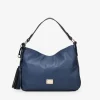 Bosanova Sacs Raphia Et Crochet | Sacs Porté Épaule | Sac bandoulière bleu avec fermeture éclair