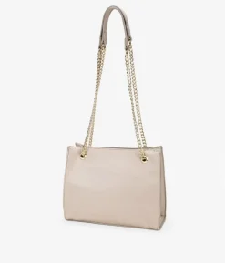 Bosanova Sacs Porté Épaule | Sac bandoulière carré beige avec anses chaîne