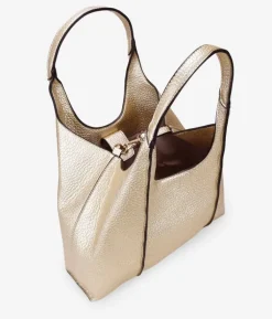 Bosanova Sacs Shopper | Sacs Porté Épaule | Sac bandoulière doré avec fermeture aimantée